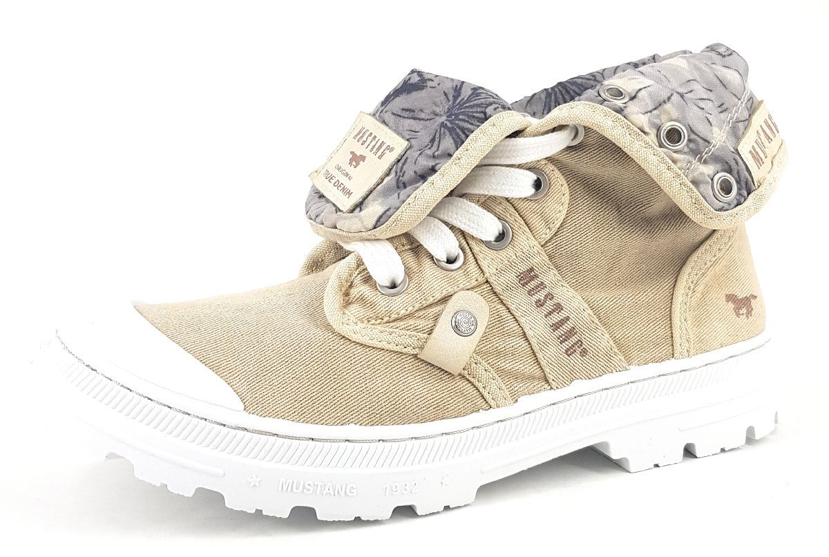 Высокие спортивные кроссовки Mustang Damenschuhe Schnrschuhe бежевого цвета Freizeit 12490₽