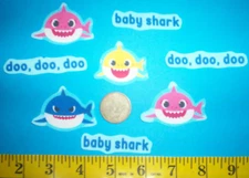 New! Baby Shark with Mommy Shark Iron-ons Fabric Appliques Iron-ons