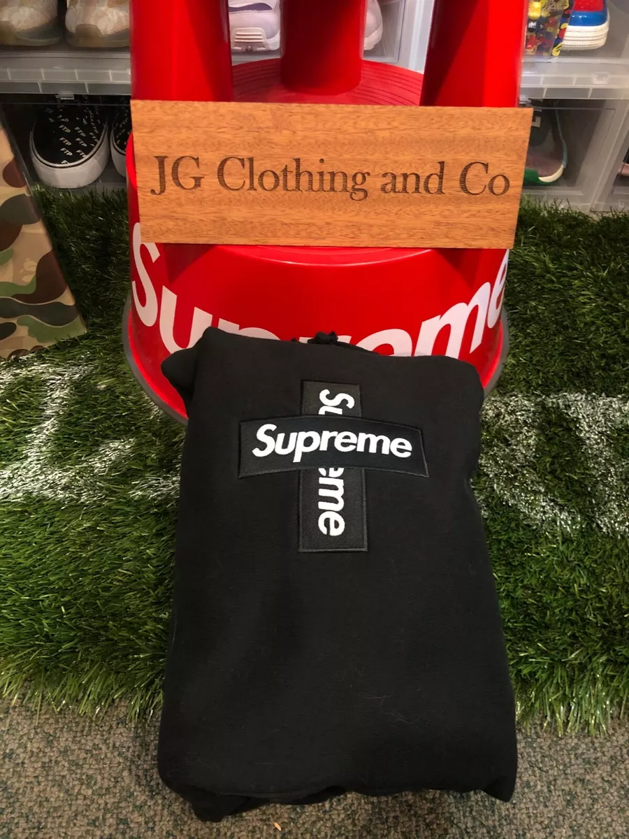 Supreme Cross Box Logo Hooded Sweatshirt Black