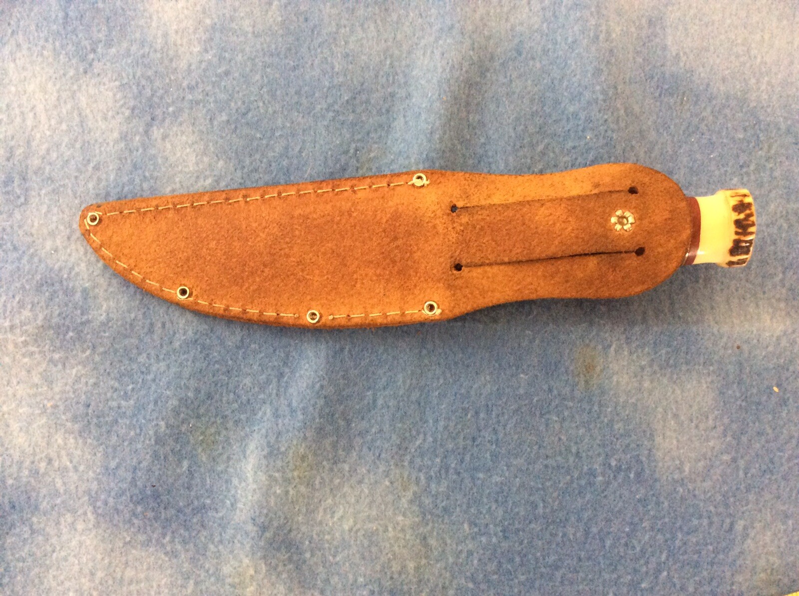 MARBLES KNIFE VTG ANTIQUE WOODCRAFT FIXED BLADE W/MARBLES MOOSE SHEATH