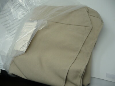 Pottery Barn Umbrella White frame 9 ft round Khaki  Canvas Canopy Stone