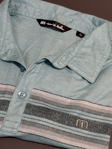 Travis Matthew Men’s Short Sleeve Mint Green Men’s Golf Polo XL Pima Cotton - Picture 2 of 6