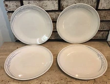 4- Corelle BLUE LILY Dinner / Supper Plates 10.25" diameter vtg Retired Made USA