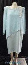 URSULA crepe Chiffon layer Dress Gown mother of the Bride mock 2 pc VTG 16 NEW