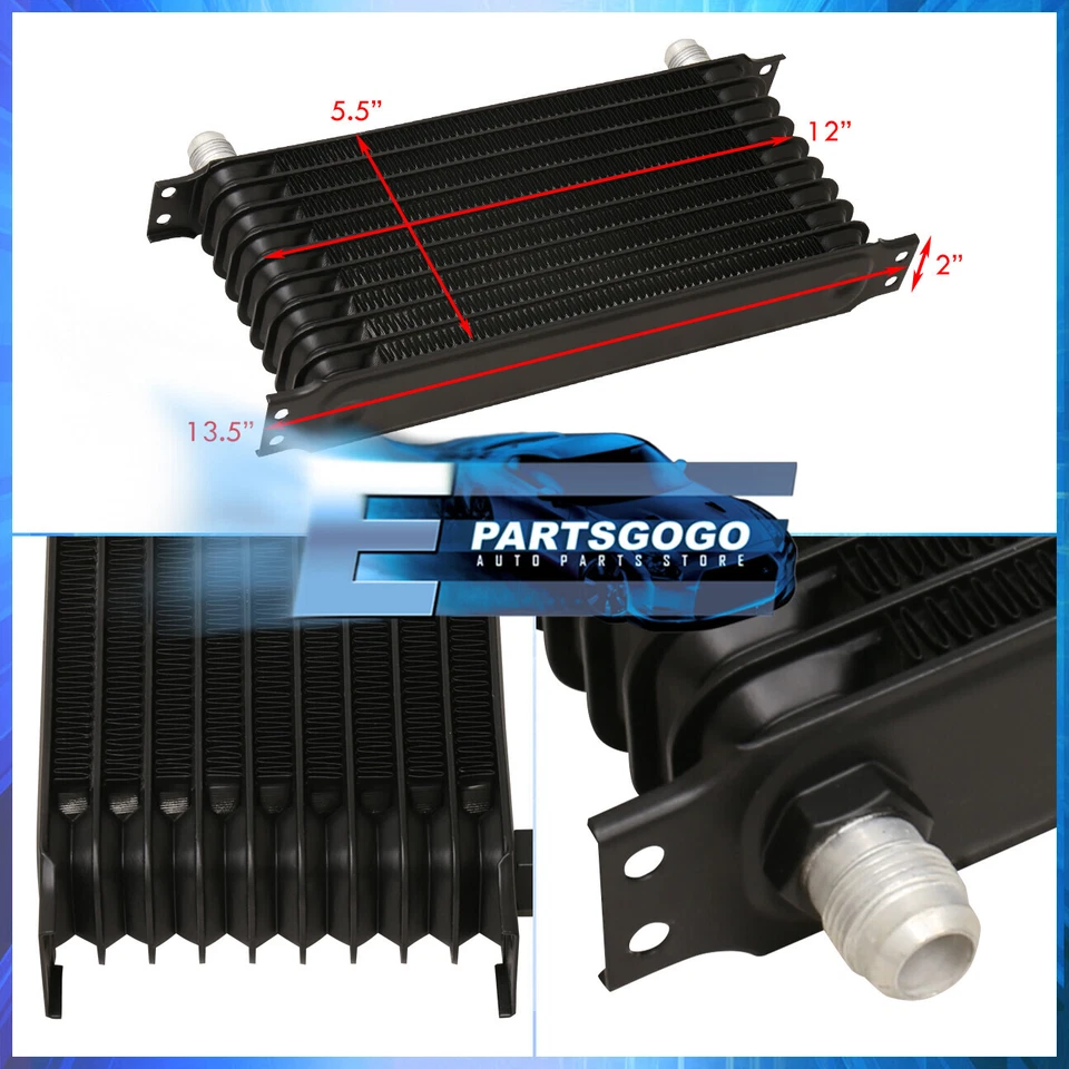 Turbo Super Charger N/A Engine Motor Aluminum Oil Cooler Adapter Kit Unit Black - Imagem 2 de 4