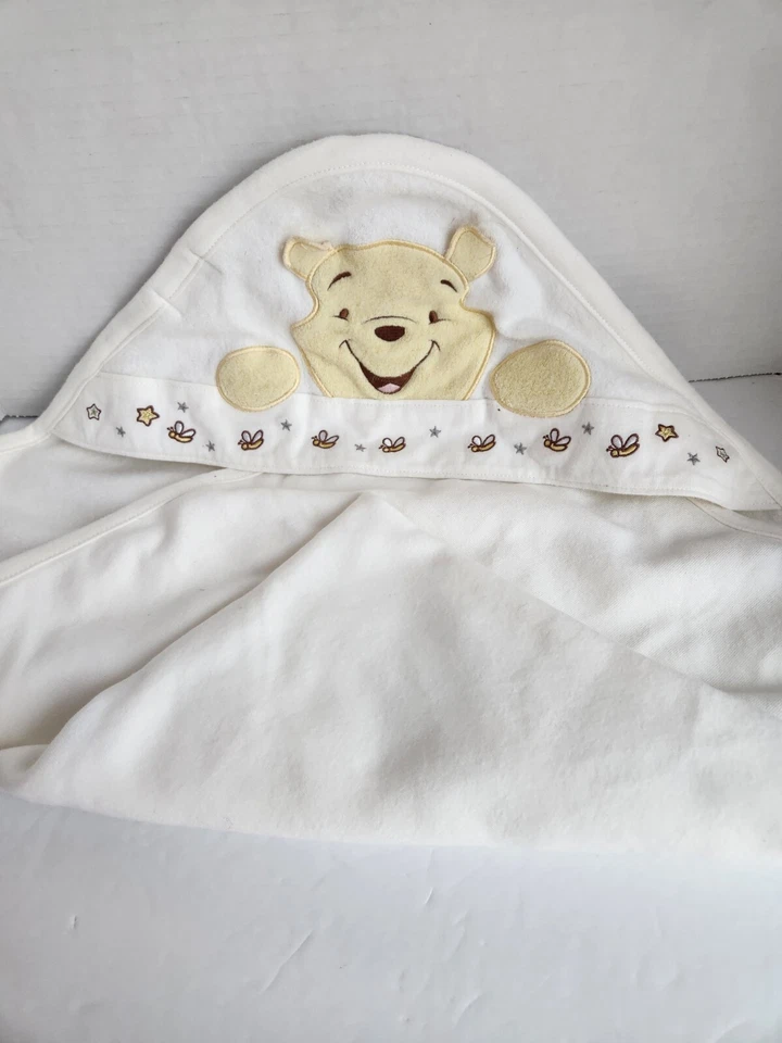 De Colección Muy Buen Estado Disney Bebé Winnie The Pooh Bebé Manta Vellón Verde Enmarcado Sonrisa Abeja Foto 3 de 4
