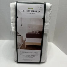 White Solid Box Spring Cover (Full) - Threshold