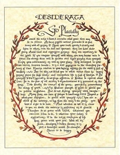 DESIDERATA Go Placidly Prayer PRINTED ON Ultra Premium Satin Matte Photo Stock !