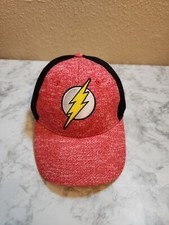 Six Flags Justice League The Flash Yellow Logo Red- Black Hat Cap