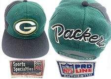 Vintage Green Bay Packers Hat Cap Sports Specialties Pro Line Snapback Script