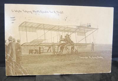 Antique 1911 Postcard ''G White Taking M McDonald For A Flight'' by Aram Boston