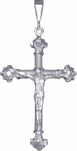 Huge Heavy Sterling Silver Cross with Jesus Pendant Necklace 4.1 Inches 25 Grams - Picture 1 of 5