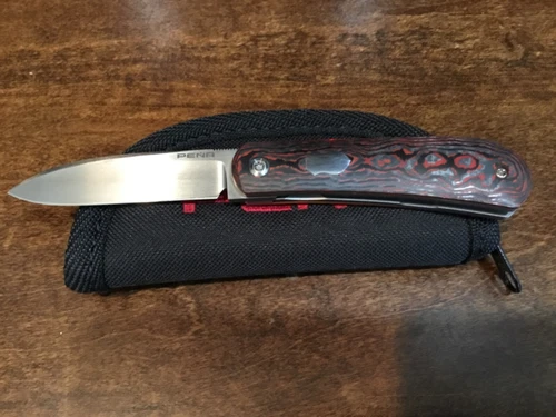 Custom Enrique Peña Zulu Spear Fat Carbon Lava Slipjoint Folder flipper Knife