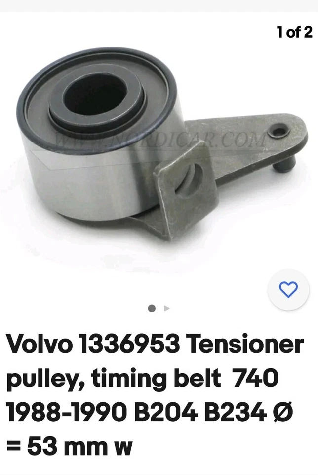 Volvo 1336953 Polea tensora, correa de distribución 740 1988-1990 B204 B234 Ø = 53 mm Foto 4 de 4