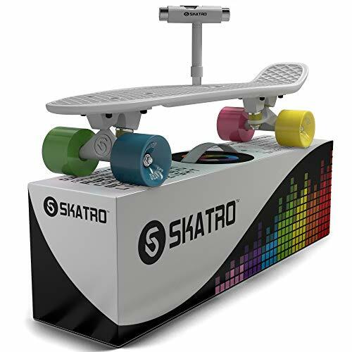Skatro - Mini Cruiser Skateboard. 22x6inch Retro Style Plastic Board Comes