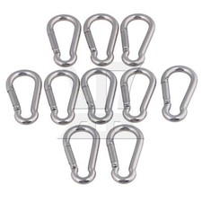 10PCS M4 40 Snap Spring Hook with Eyelet 20 40 7mm Stainless Steel 304