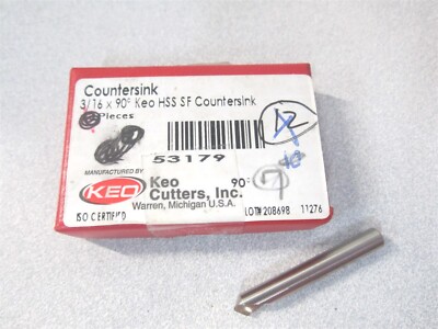 Keo (919-000-099) 3/16'' x 3/16'' 90 deg 1 Flute HSS RH Cut Countersrink 