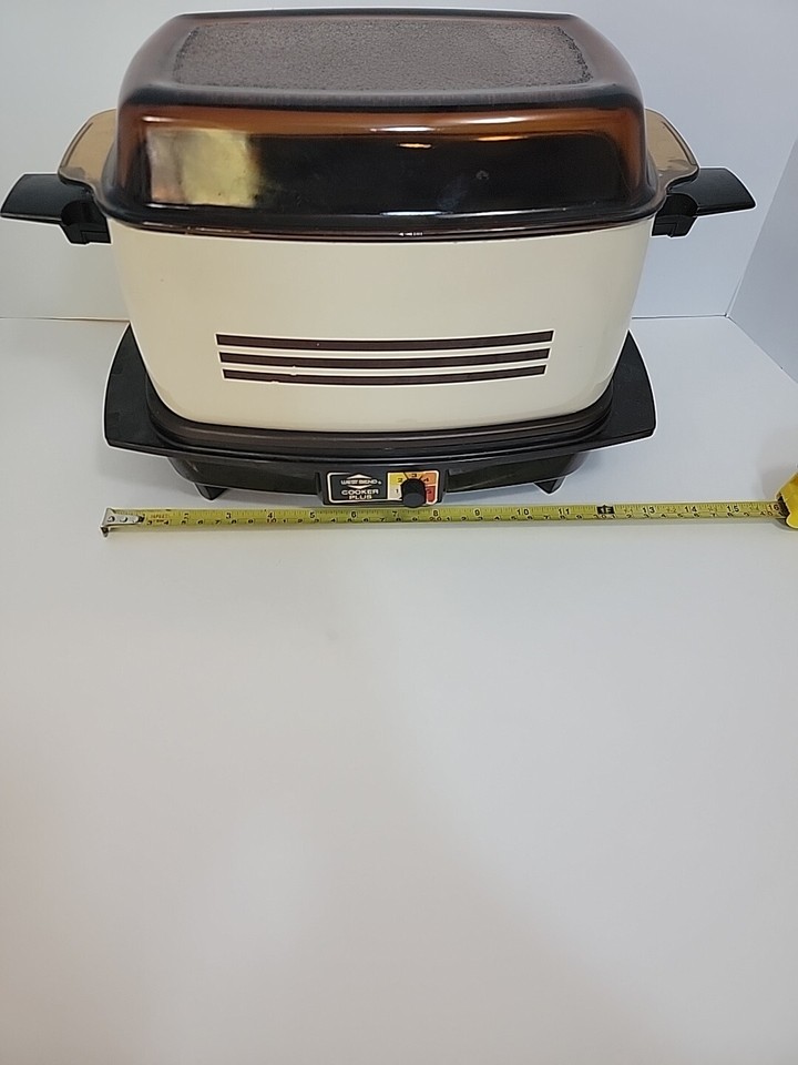 Vintage West Bend Slow Multi Cooker Griddle Grill W/ Lid 4 QT 5275