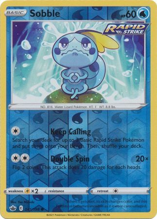 SOBBLE 041/198 CHILLING REIGN POKEMON (REVERSE HOLO, NM)