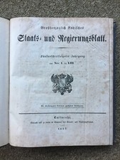 Großherzoglich Badisches Staats- & Governmentblatt, oprawiony rocznik 1837