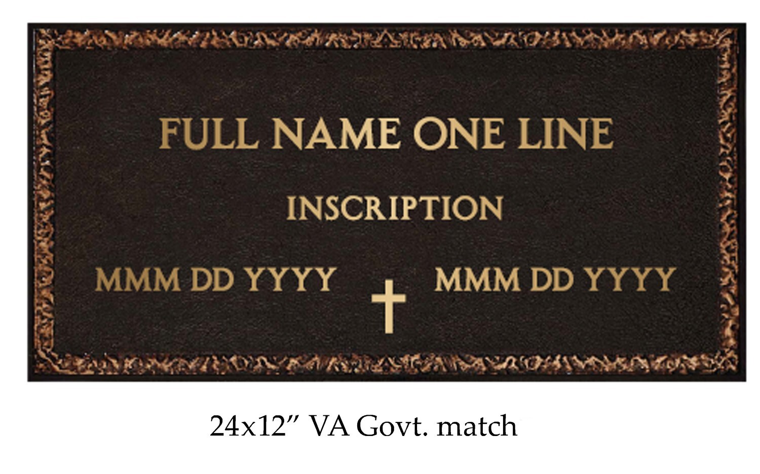 Bronze Veterans Grave Marker VA Government match 24x12" eBay