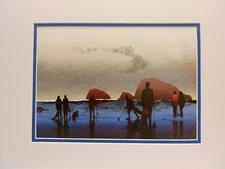 Elton Bennett Reproduction print-Sea Bird's Cry-12" X 16" in double mats