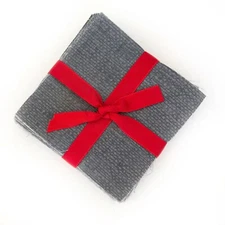 100 Piece Crosshatch Steel Gray  pre cut charm pack 5" squares quilt fabric