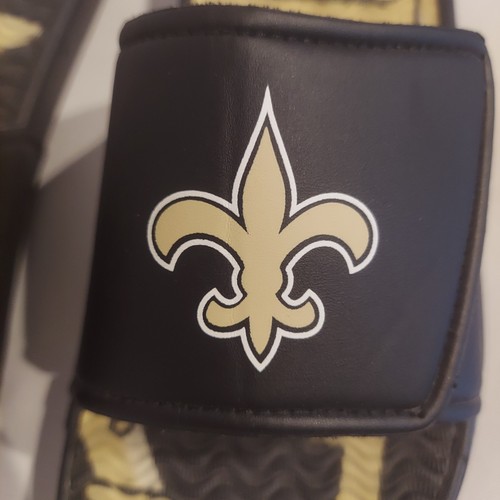 New Orleans Saints Mens Gradient Wordmark Gel Slides Size XL (13-14) NWOT - Picture 2 of 8