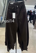 ZARA NEW WOMAN TRF BALLOON MID-RISE JEANS BELT LOOPS PANT BROWN 5575/245/700