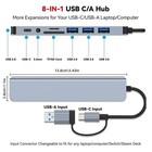 8 in 1 USB-C Hub Type C To USB 3.0 4K HDMI PD Adapter For iPhone Macbook Pro/Air