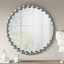Marlowe Silver Foiled 27" Round Wall Mirror