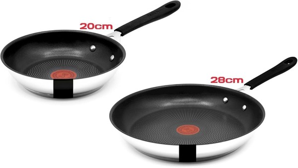 Tefal E30 Jamie Oliver Pfannenset Edelstahl Induktion Pfanne 20/28Cm Bratfpfanne-image