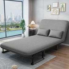 New 4in1 Convertible Sofa Bed Lounge Sleeper Chair Adjustable Backrest w/ Pillow