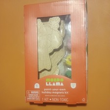 Mondo Llama Paint-Your-Own Holiday Magnets Kit with Paints  Brushes