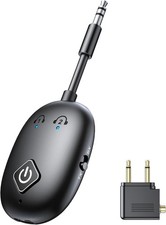 Bluetooth Transmitter Receiver 5.3, 2 in 1 for Airplane TV, Dual 3.5mm Aux
