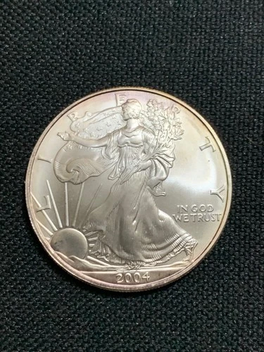 American Silver Eagle $1 – Uncirculated matte-finish Silver Coin – 2004