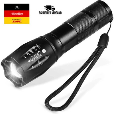   LED T6 Taschenlampe 1000lm Zoom Fokus 5 Modi Wasserdicht Outdoor Camping