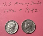 (2) 1942 D  U.S. Mercury Dimes .90 SILVER • 1942 & 1942 🔵🇺🇸⭐️