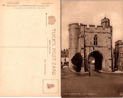 Raphael Tuck & Sons Postcard The Westgate Canterbury Photogravure Sepia Unused