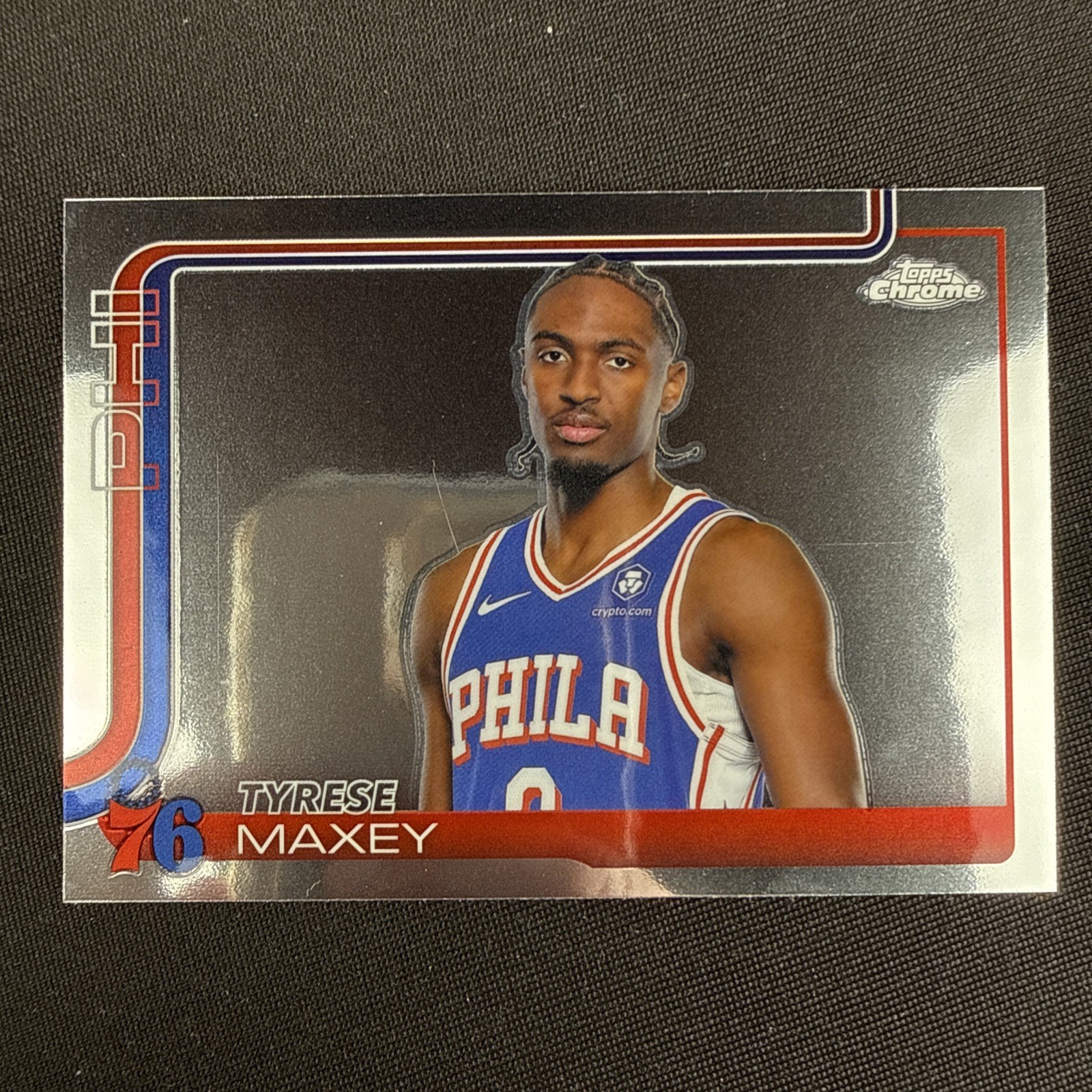 Tyrese Maxey 2025-26 Topps Chrome Basketball Image Variation SSP #185