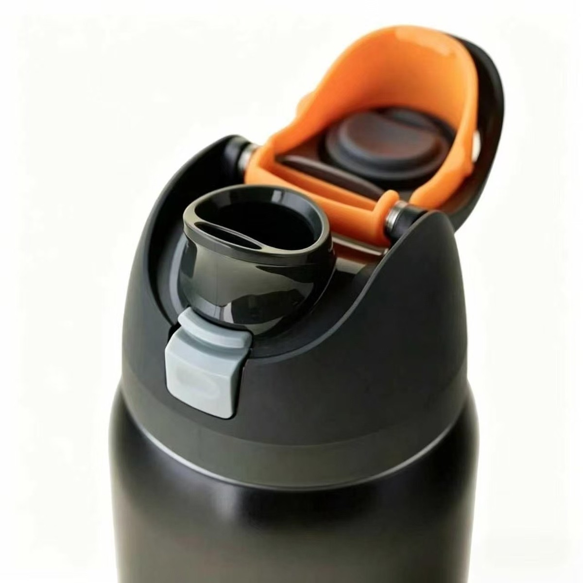 Owala FreeSip 32oz Black Flame Water Bottle Chrome Inferno Style
