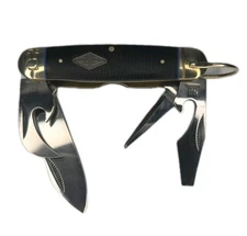 Rough Ryder Scout Pocket Knife Mirror Carbon Steel Blades Black Micarta Handle