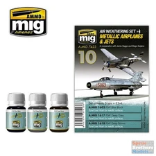 AMM7423 AMMO by Mig - Air Weathering Set: Metallic Airplanes & Jets