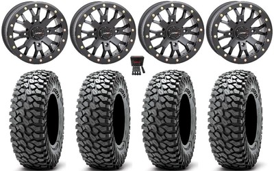 System 3 SB-4 15'' Wheels Bk (4+3) 32'' RocScraper Tires CanAm Commander Maverick