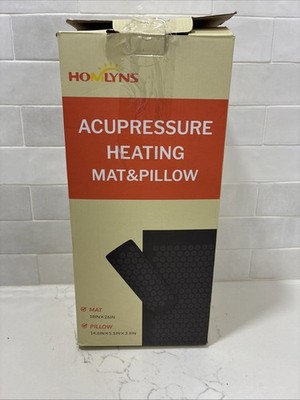HOMLYNS Heated Acupressure Mat And Pillow 6 Heat Levels with 2 Hours Auto Off