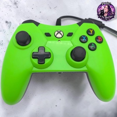 PowerA Wired Controller Xbox One  Electric Green Plastic Textured Grip  Retro