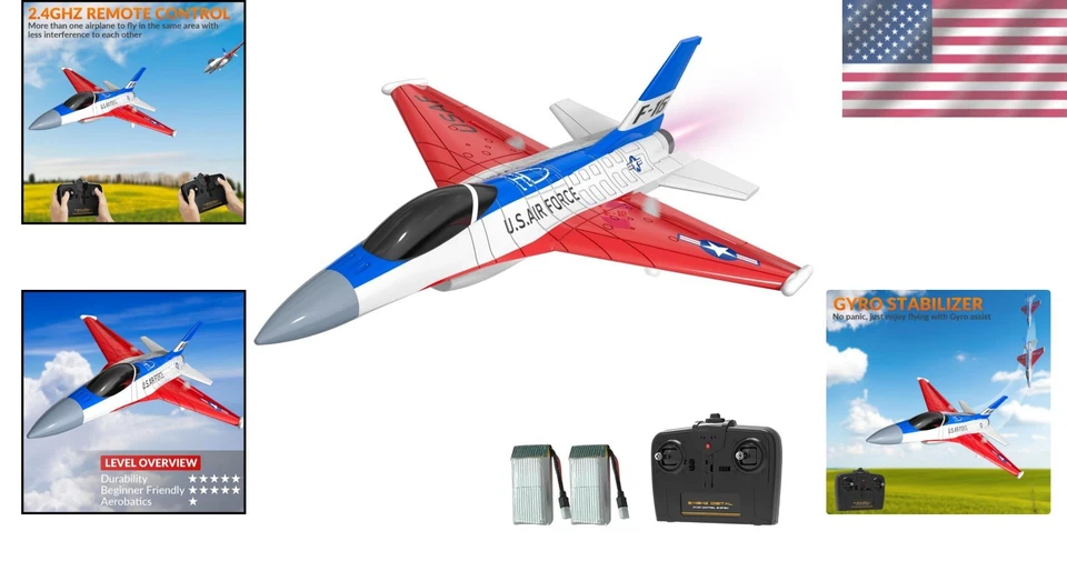 F-16 Fighting Falcon RC Jet - Family-Friendly 2.4GHz Aircraft for Outdoor Fun - Image 2 of 4