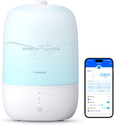 Smart Humidifiers for Bedroom, 3L Top Fill Cool Mist Humidifiers with Essential 