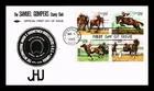 Dr Jim Stamps FDC 29c Sporting Horses Setenant Block Samuel Gompers Stamp Club