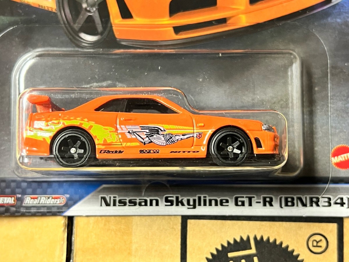 Hot Wheels Nissan SKYLINE GT-R (BNR34) Orange Supra Livery FAST